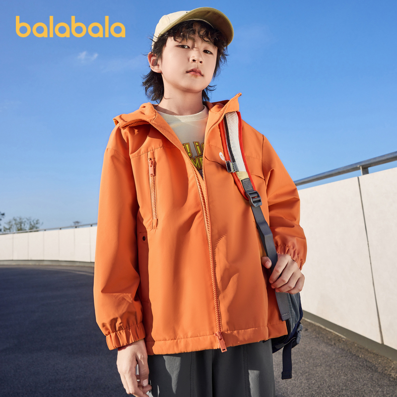 巴拉巴拉男童外套薄荷曼波春秋装中大童连帽防风208124105103