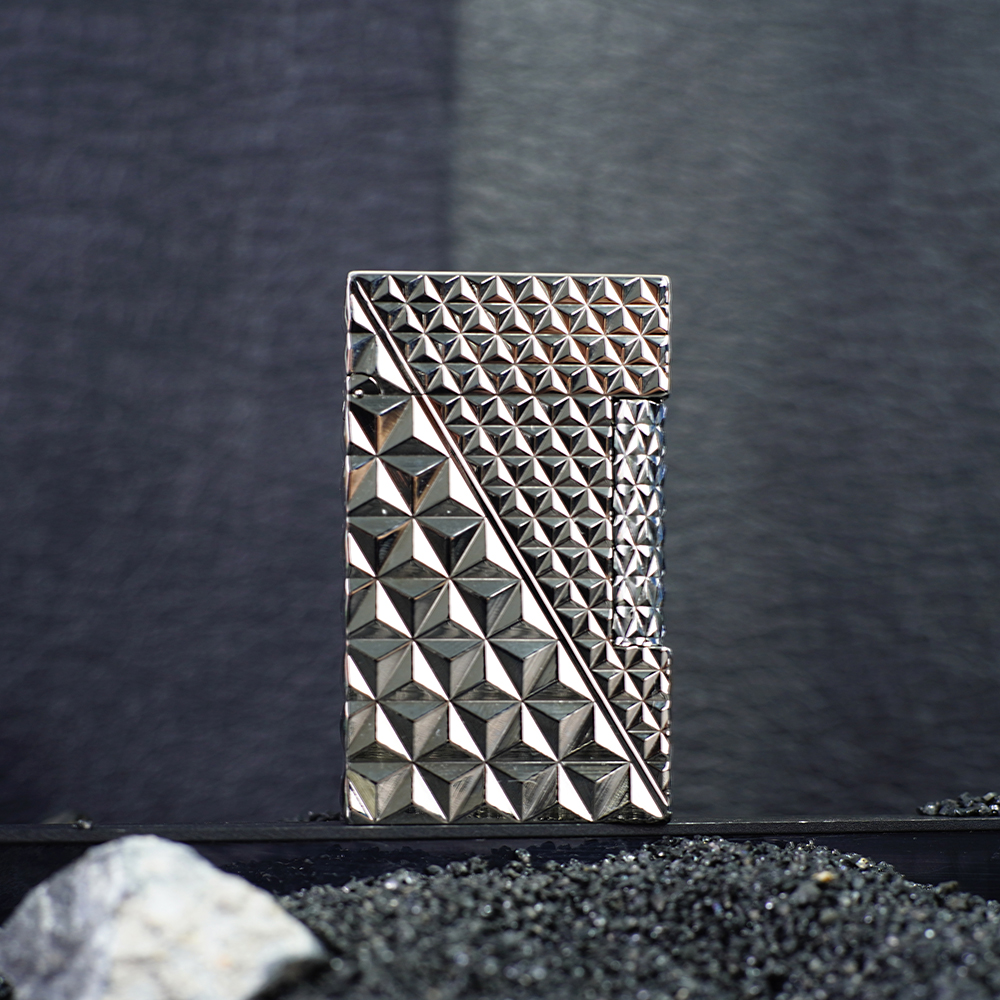 分割线朗声打火机男士高端砂轮侧滑充气打火机轻奢网红爆款几何