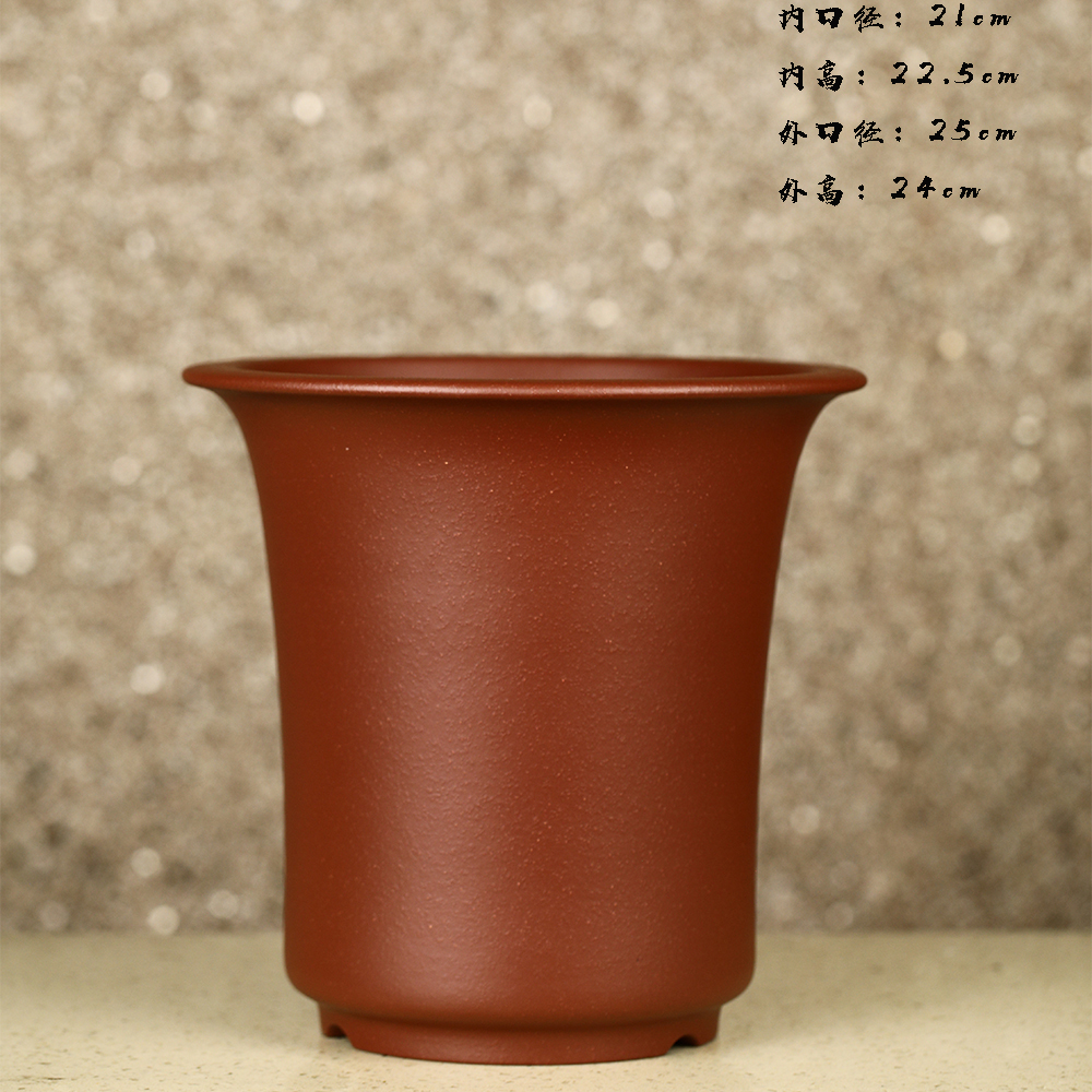 万江全精品紫砂原矿高温大红袍收腰金钟兰花盆景树桩花卉绿植室内