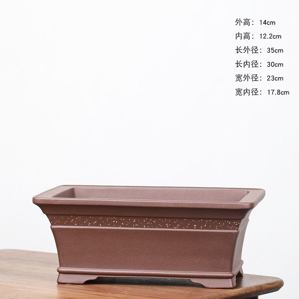 闲半天紫砂精品高温紫泥铺砂腰线长马槽簕竹黑松盆景树桩绿植造景