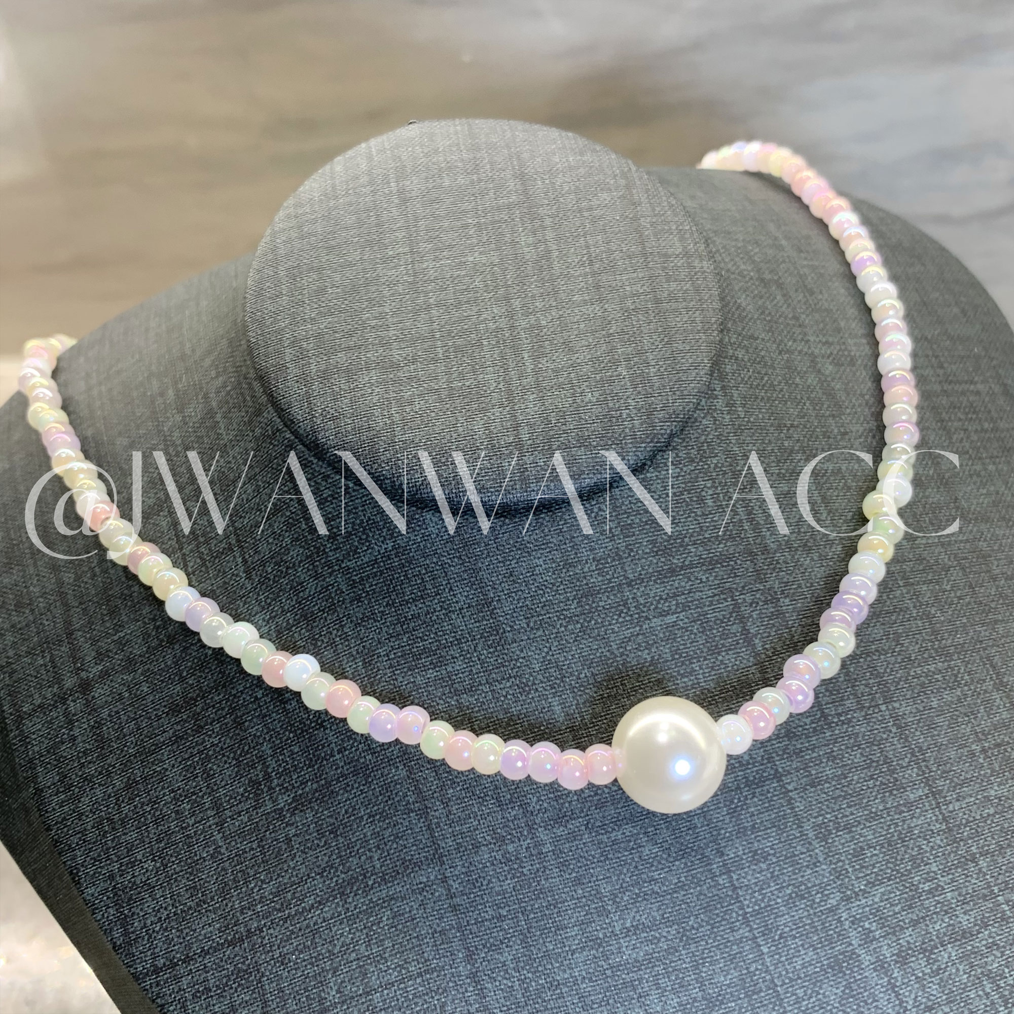 铜合金项链 粉雾星光.设计师渐变粉串珠项链08MY2243YFL