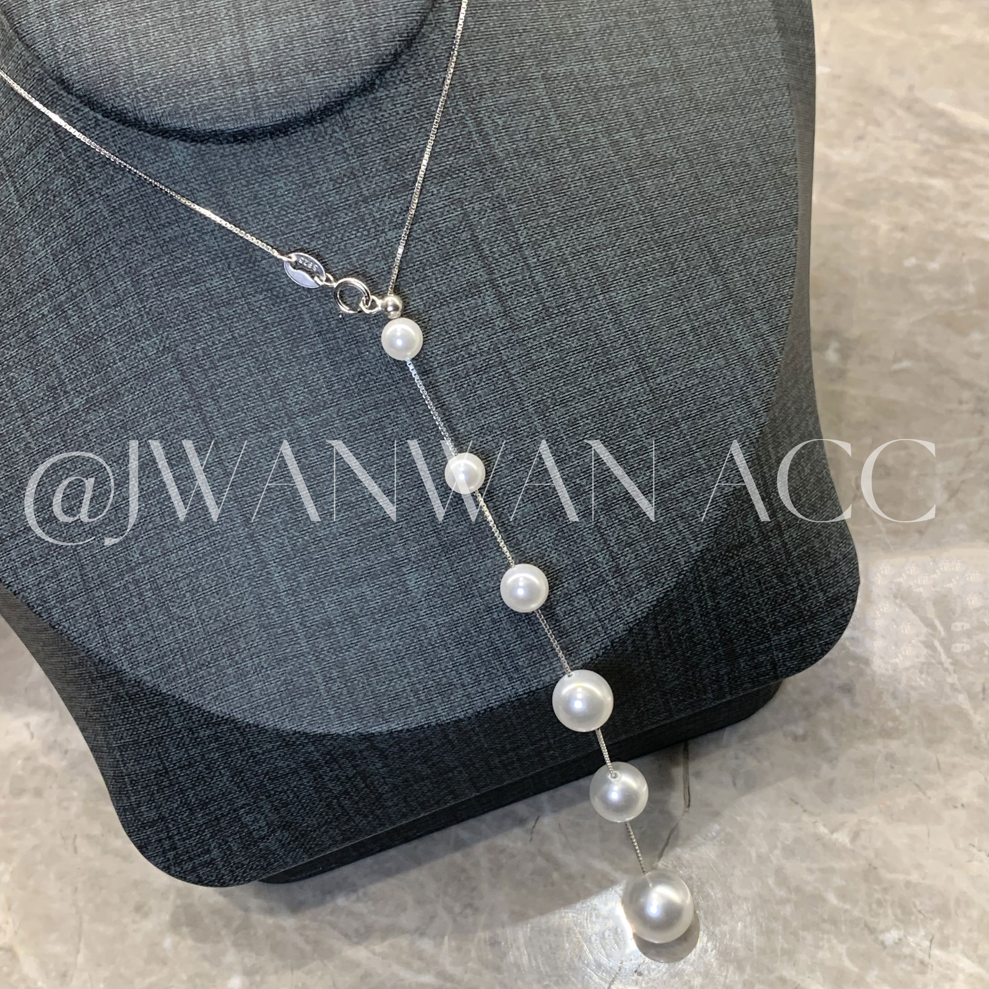 坠链均925银仿珍珠 漫天星辰.大小海珠Y字百搭银项链