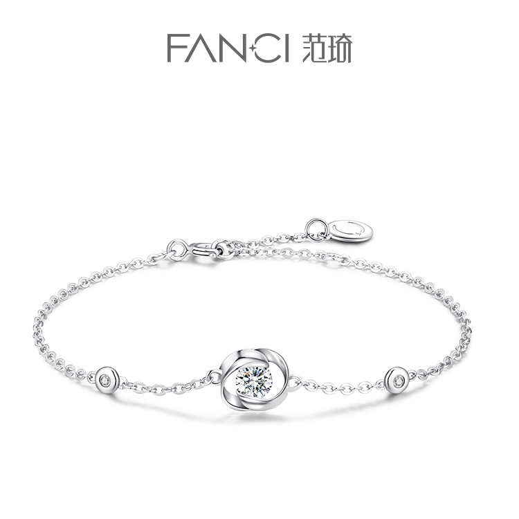 925银手链 Fanci范/琦银饰一见钟情手链女生情侣简约小众礼物送女
