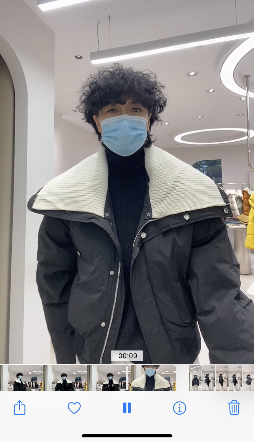 大针织领欧美大牌厚实鸭外套