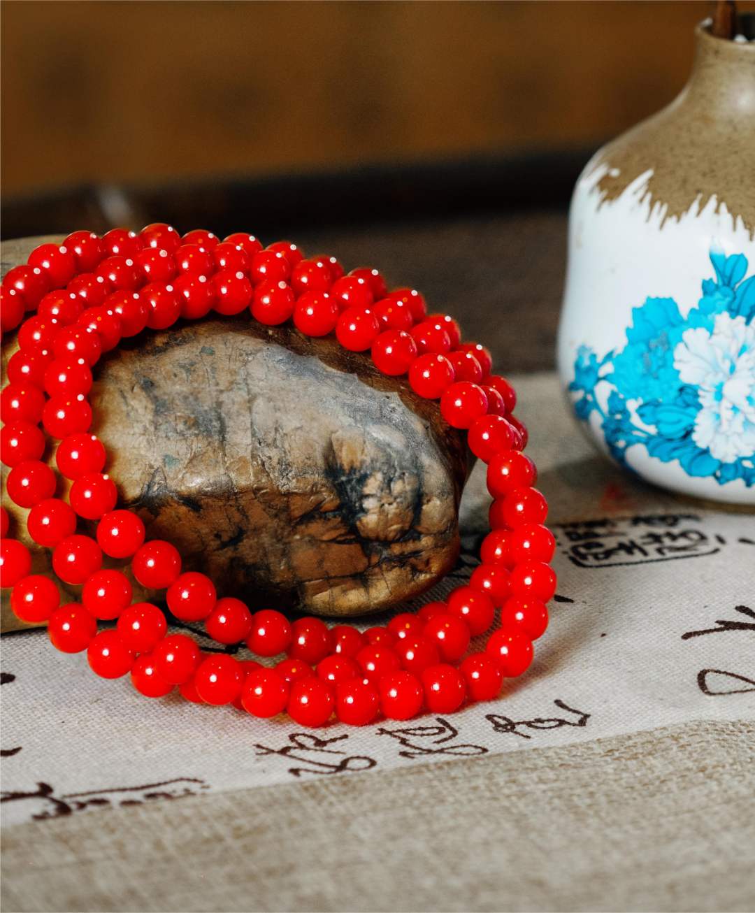 【胡氏南红】保山原矿天然玛瑙【锦红亮光手链尺寸6】基地保真带证书