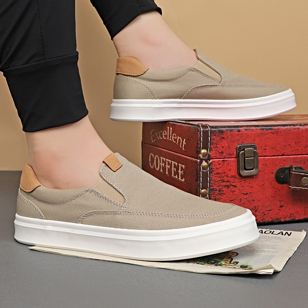 秋季新款男士休闲布鞋帆布透气低帮板鞋舒适软底潮流男鞋24089