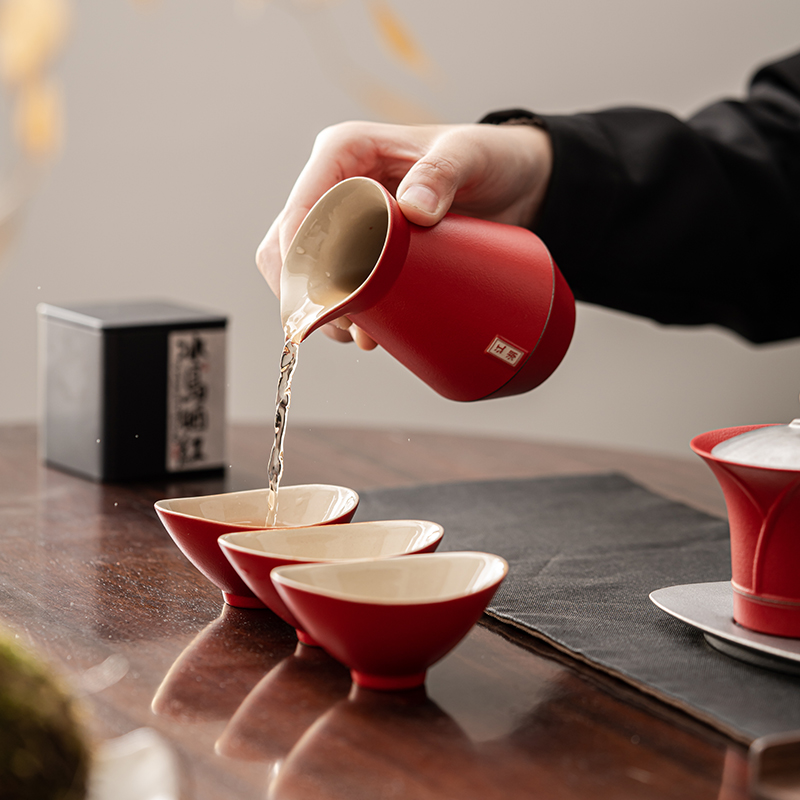 老翁茶具-手工粗陶三才盖碗高档复古创意陶瓷防烫