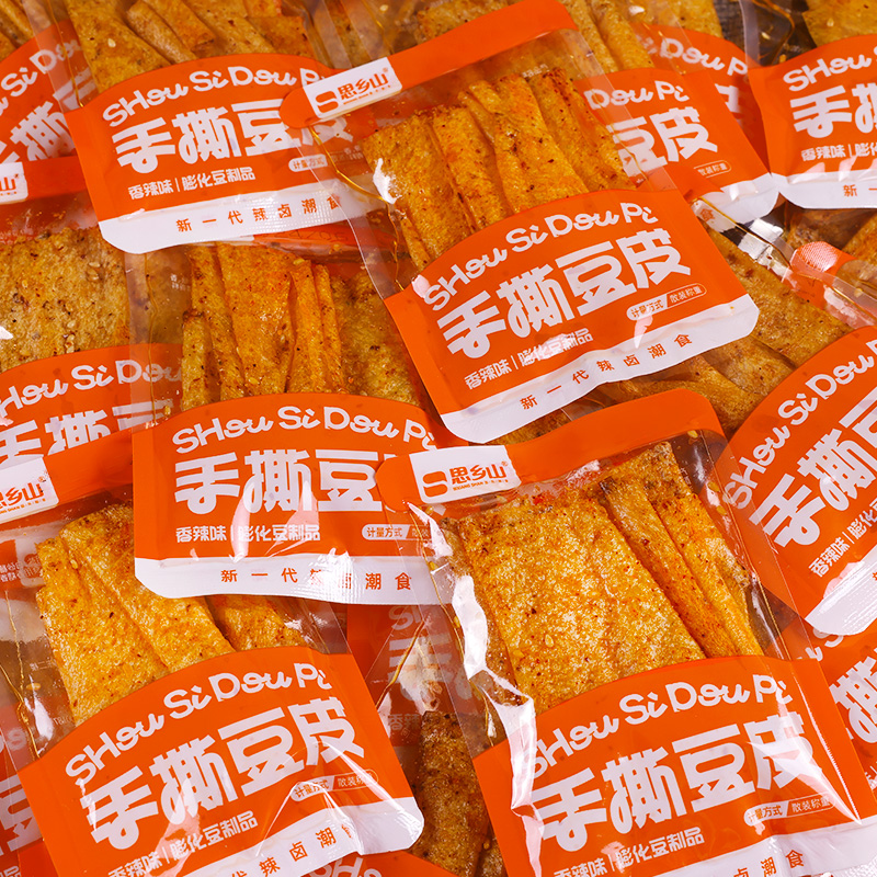 湖南特产手撕豆皮卷香辣魔鬼辣追剧解馋小零食童年回忆经典小吃L