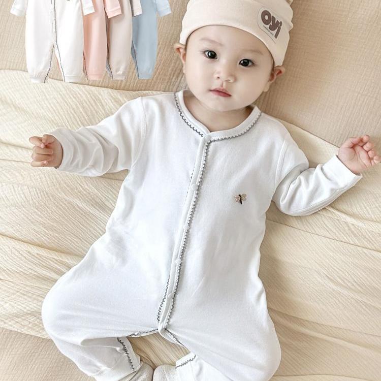 春秋季宝宝纯棉连体衣男女童长袖哈衣爬服新生儿婴儿外出居家衣服