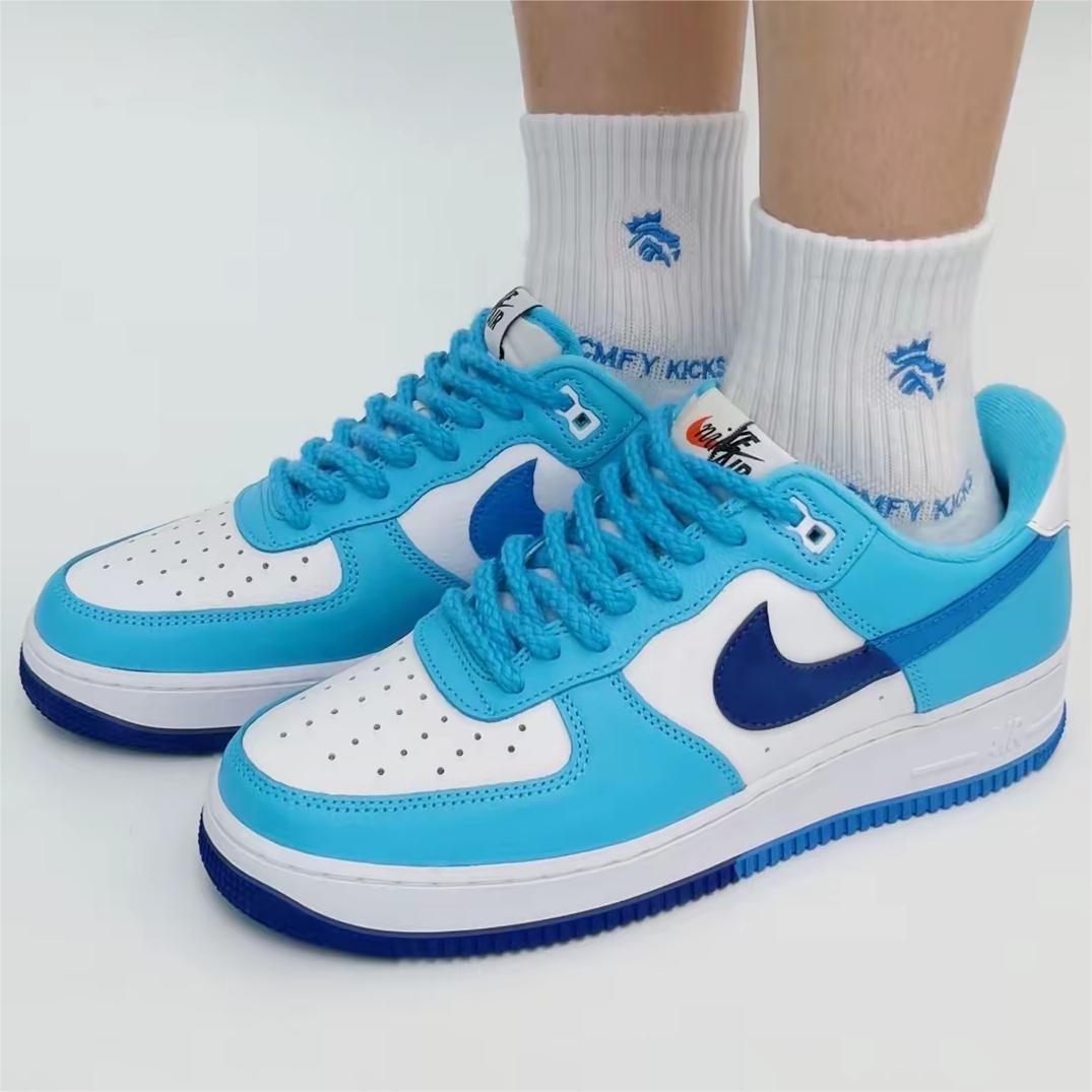 (断码清货)Nike/耐克 Air Force 1(GS) 蓝休闲板鞋 DZ2660-100