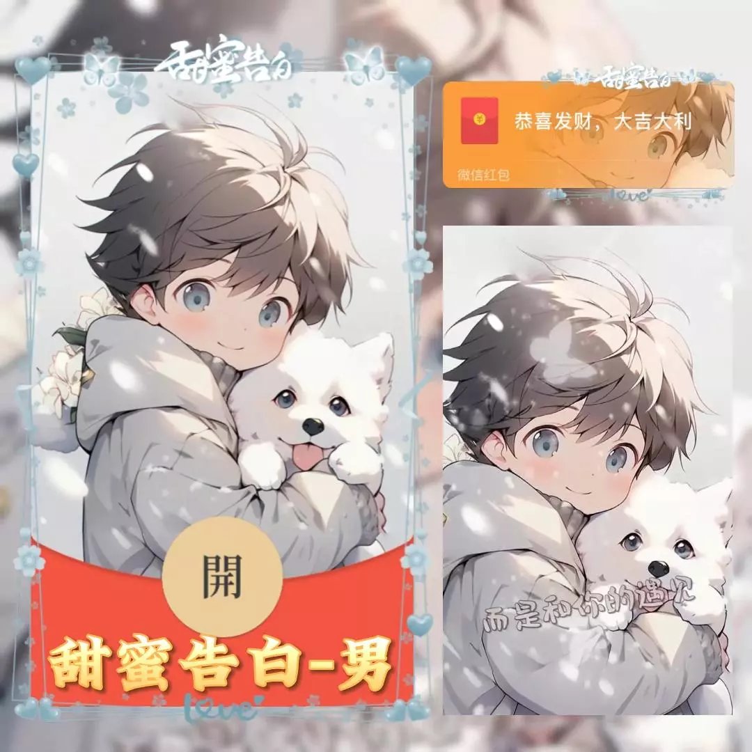 【情侣款】新款红包封面甜蜜告白男动态带音乐/设计服务