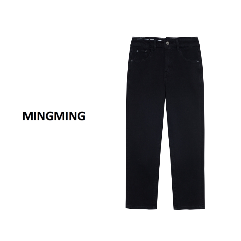  MINGMING/任铭铭2023秋冬新款百搭时尚九分休闲裤直筒修身牛仔裤