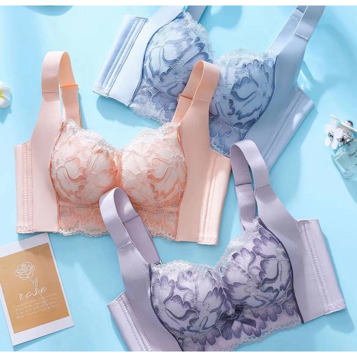 专业调整型内衣女小胸聚拢防下垂外扩大胸上托收副乳性感蕾丝文胸