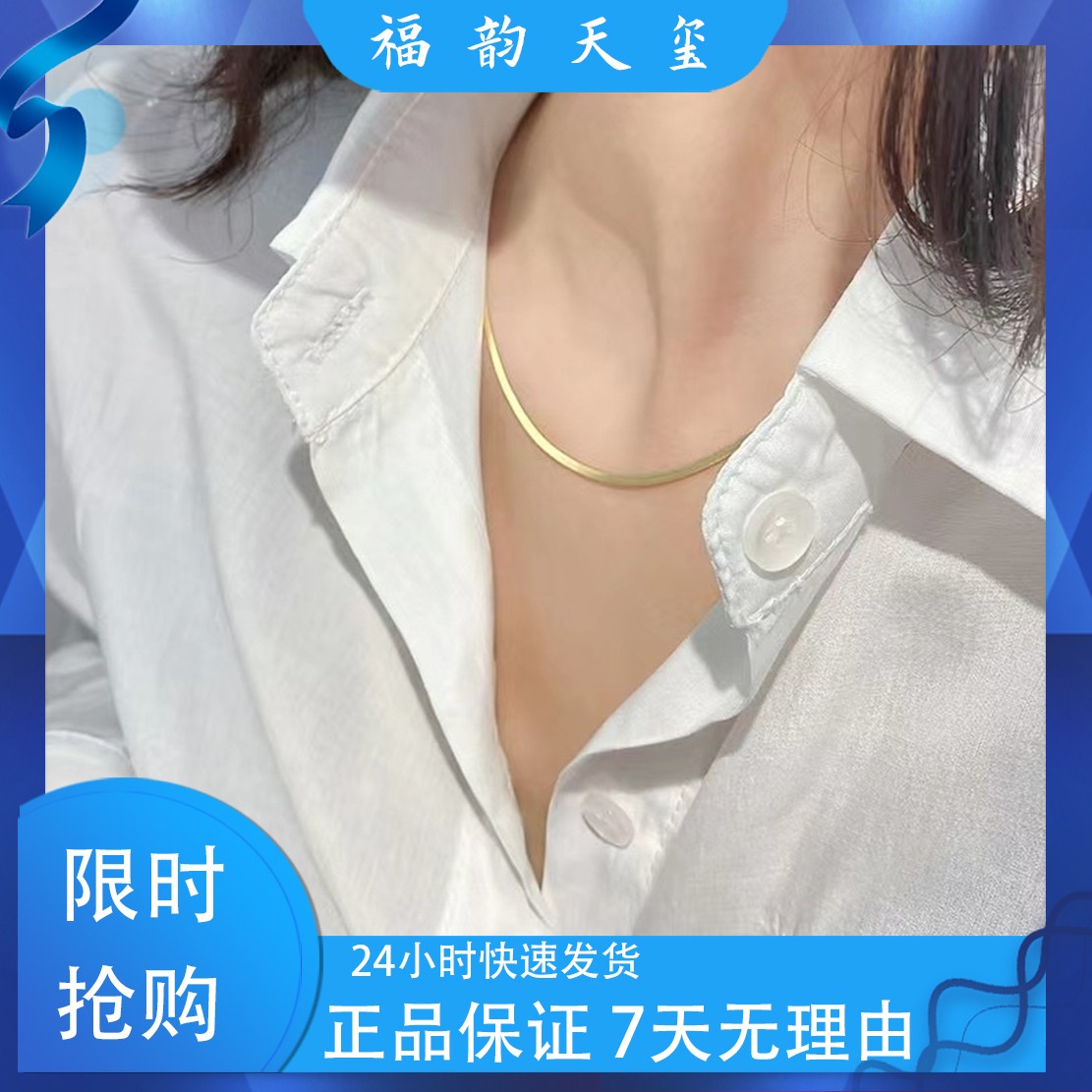 钛钢项链 ins轻奢蛇骨链锁骨链冷淡风高级简约素圈金色溯源好物