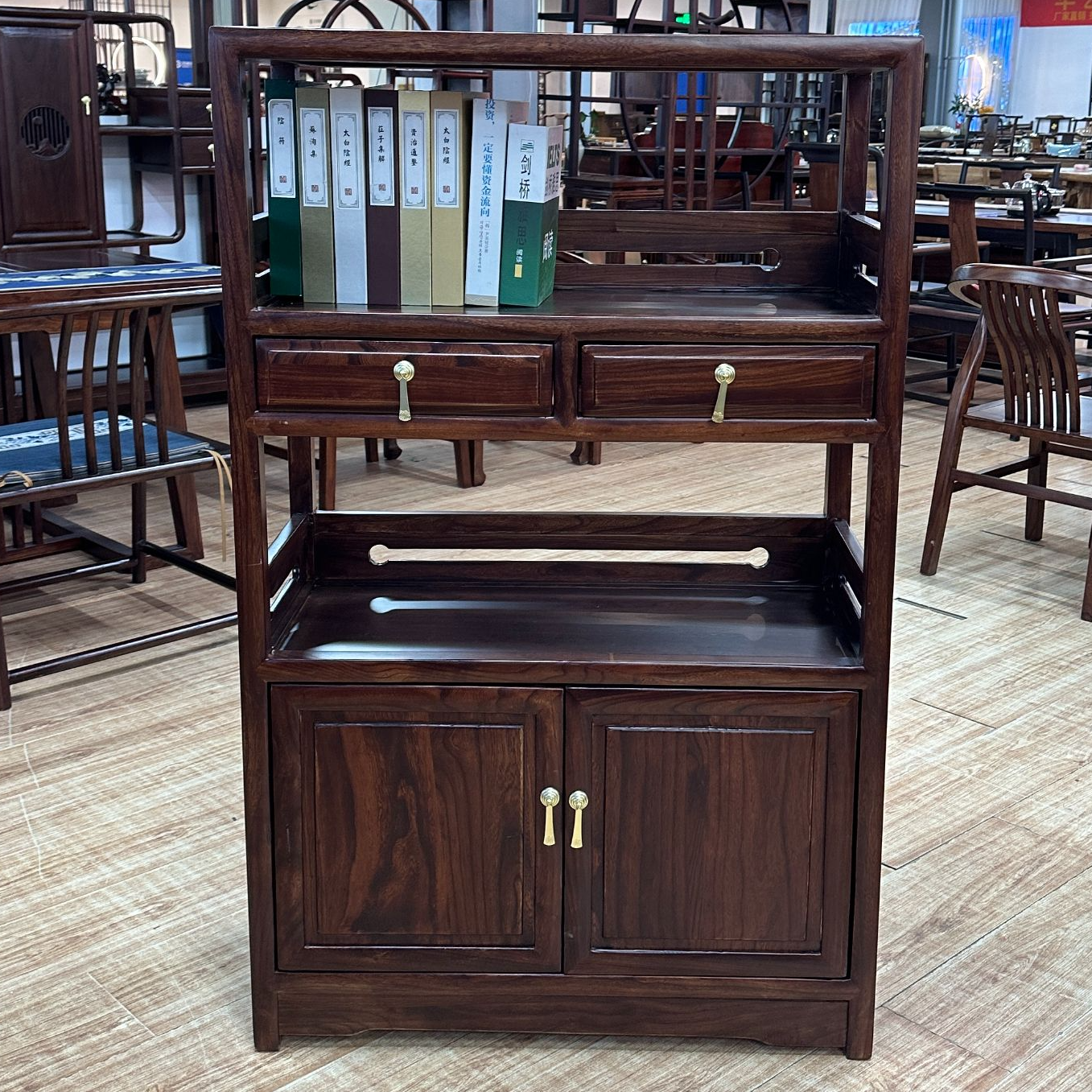 多功能储物架北方老榆木材质榫卯结构架子置物架新中式家用简约