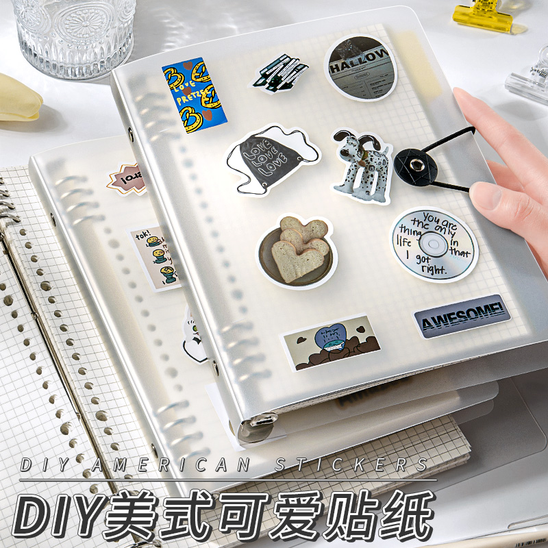 小红书同款复古活页本网格diy可拆卸不硌手活页笔记本子ins风学生