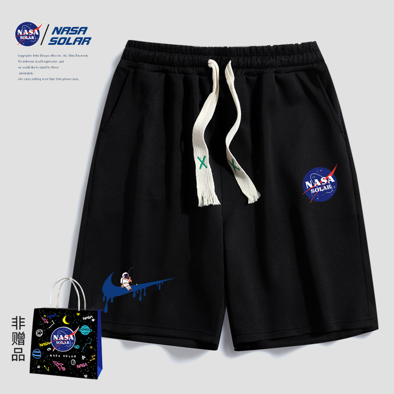 NASA联名夏季新款情侣款潮牌休闲短裤潮五分裤宽松潮流运动百搭