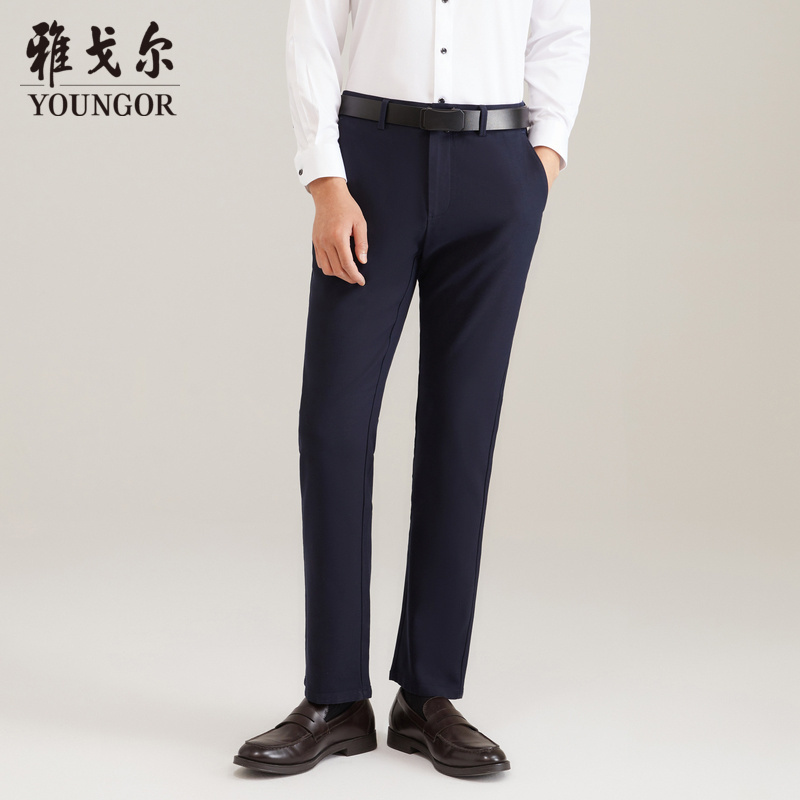 【莫代尔棉弹+DP免烫】24新款中腰直筒宽松商务休闲裤A雅戈尔329979