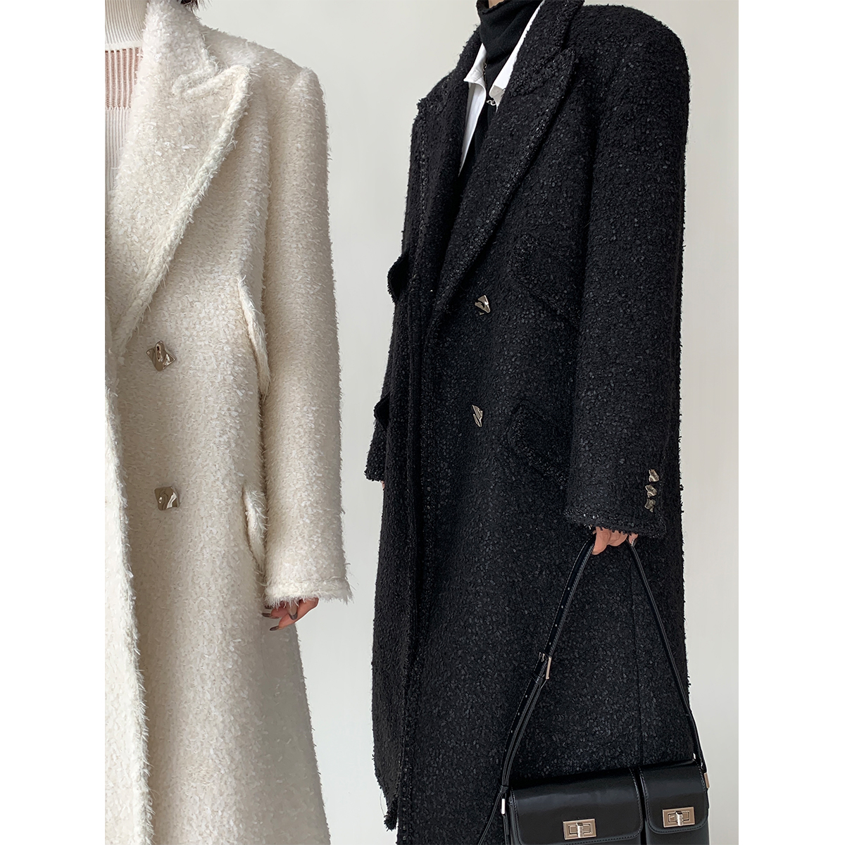 P1110Z2924羊毛小香风保暖大衣女气质编织款西装外套08.03抖