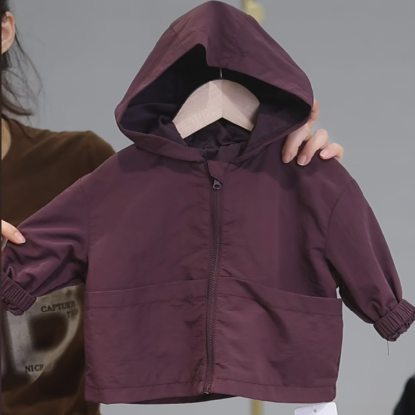 【带帽防风防雨冲锋衣】婴儿衣服男童圆领卫衣秋冬小童上衣H30连帽