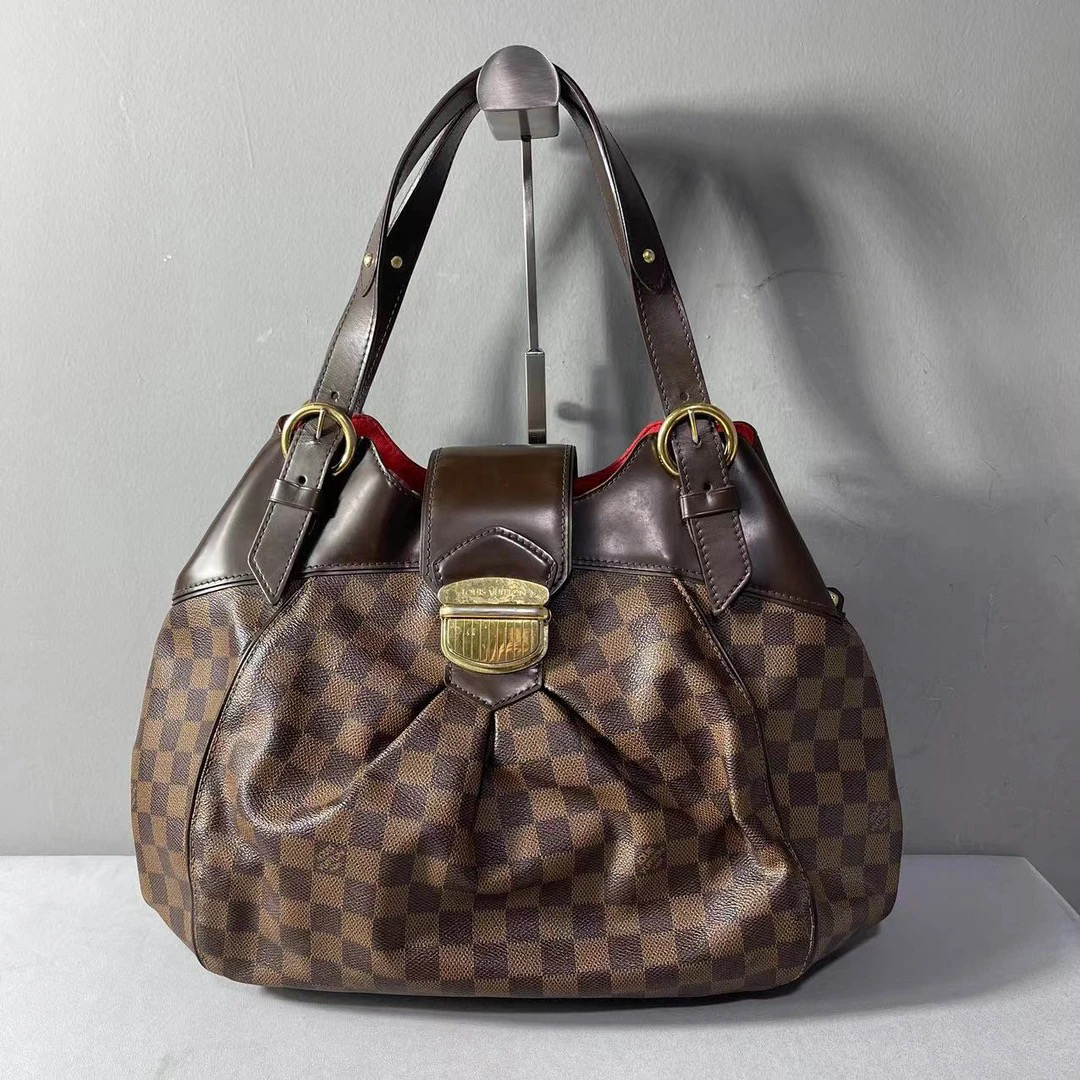 95新 LouisVuitton/路易威登 捐金沉珠/棋盘格金扣南瓜包