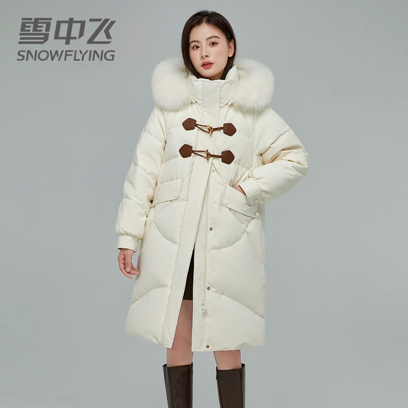 雪中飞中长款羽绒服女2023新款高档狐狸毛领休闲加厚保暖冬季外套