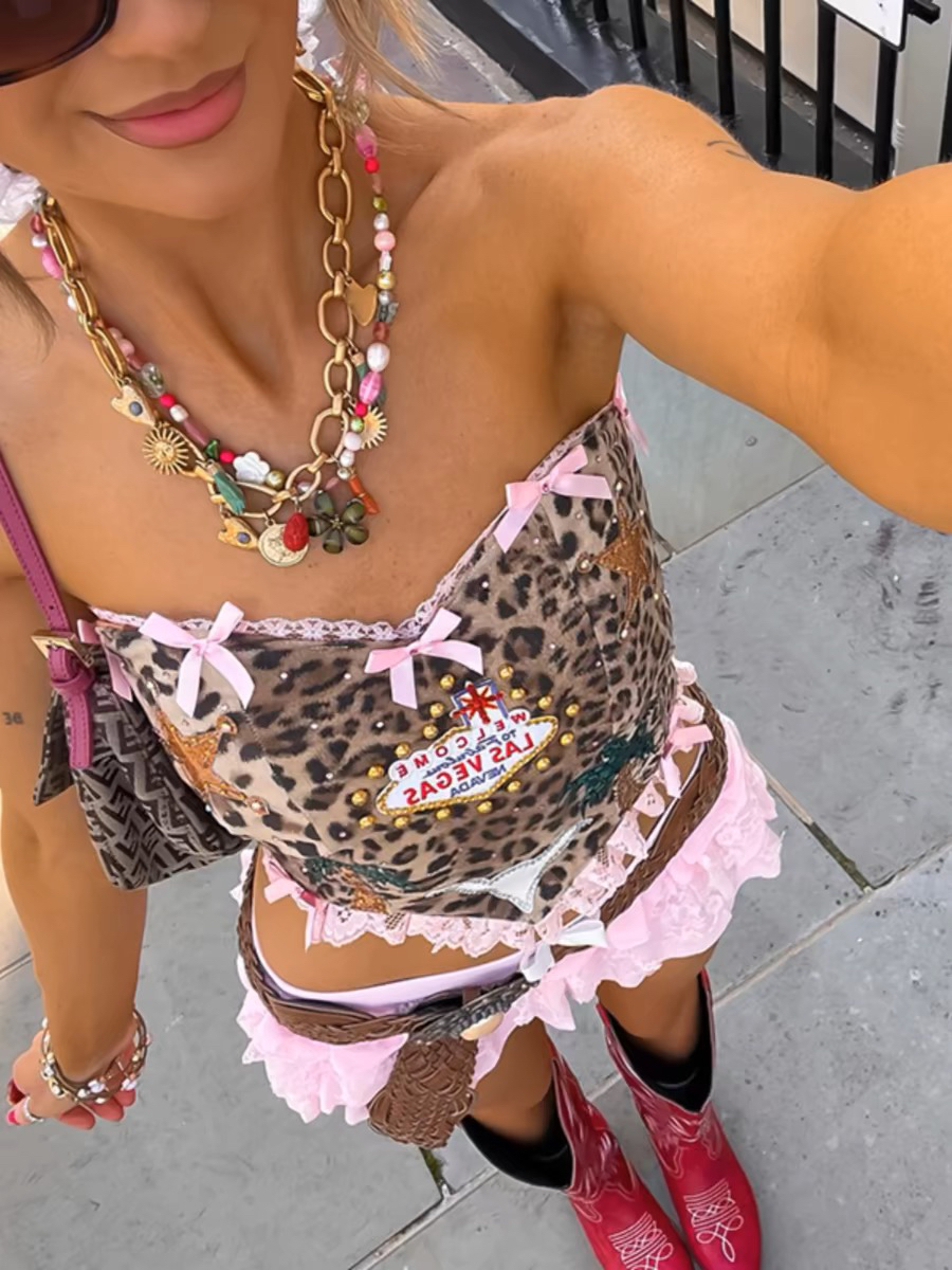 vintage涩谷辣妹亚文化原宿中古着性感系带挂脖短款修身露腰吊带