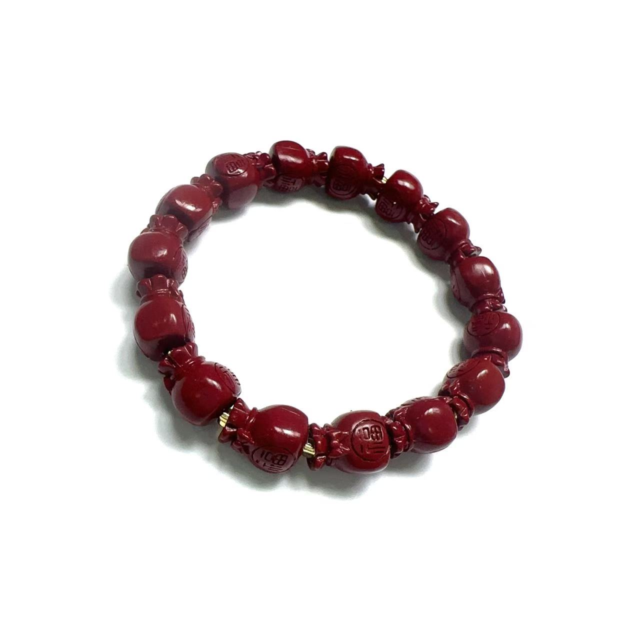 天然辰砂JD023  精美珠宝手串 尺寸 12X9mm