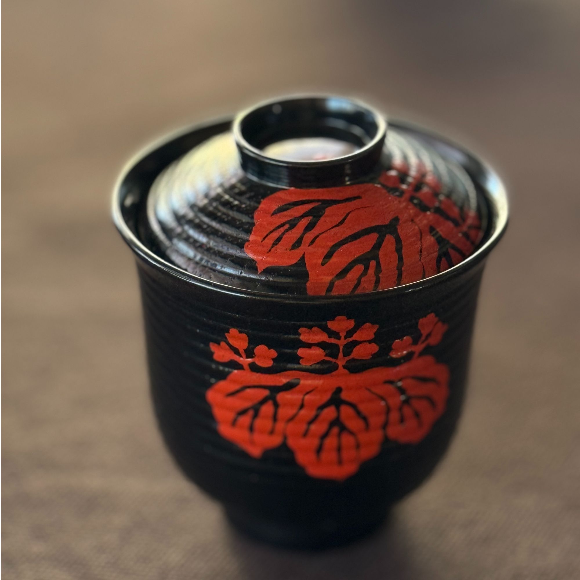 实木大漆味增汤碗杯