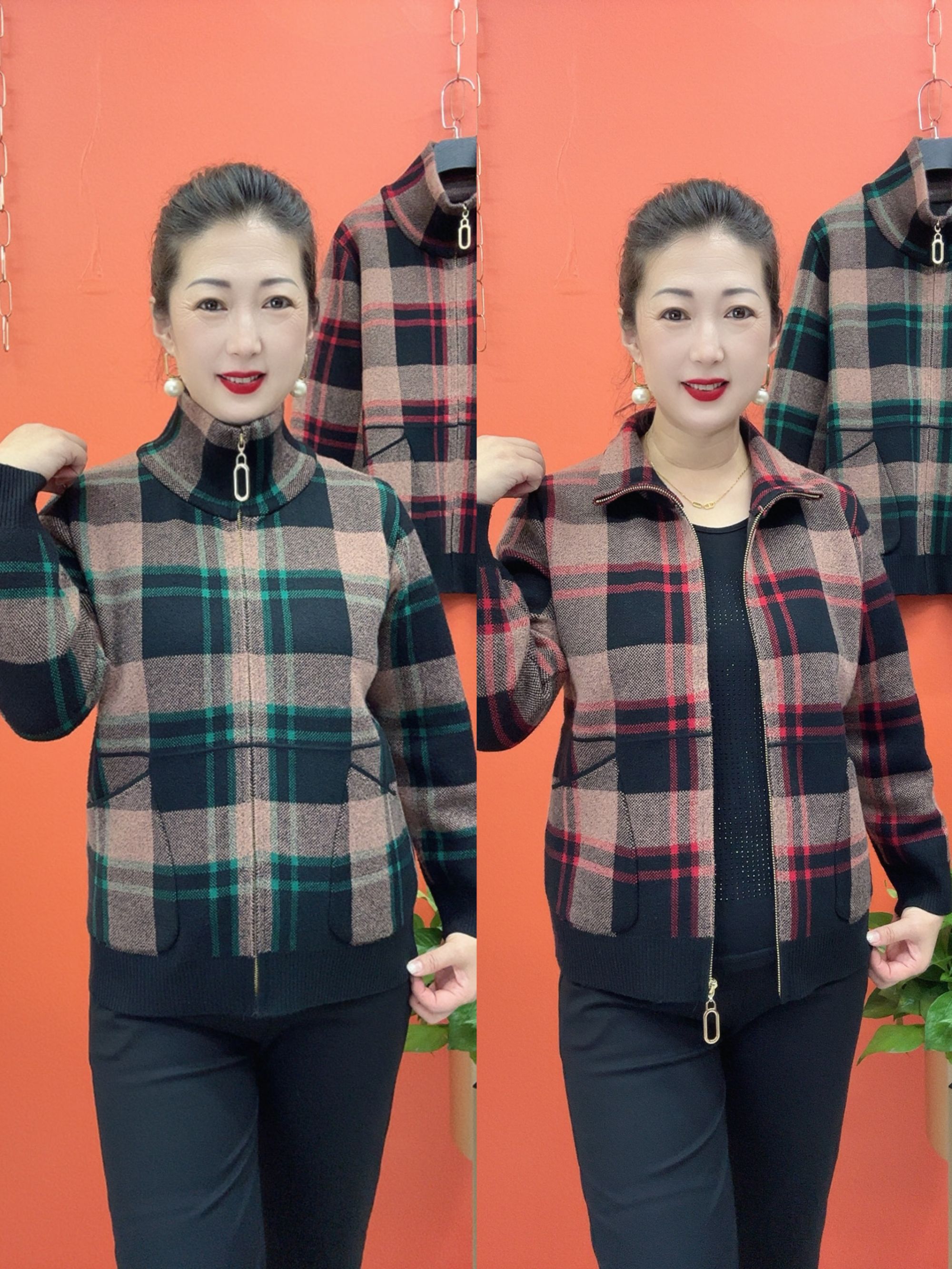 秋季新款双面绒两用领拉链款外套