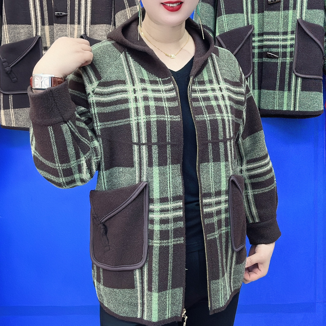 9988中老年连帽、平领款格休闲外套-21