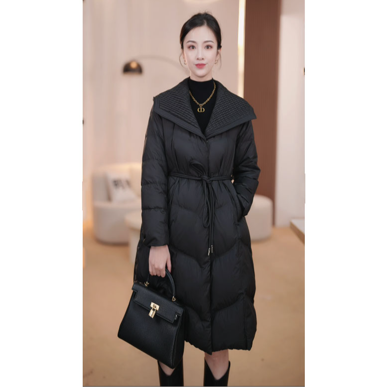 YAYA/鸭鸭热力感2024冬季翻领显瘦气质高腰时尚羽绒服YE3B627967A