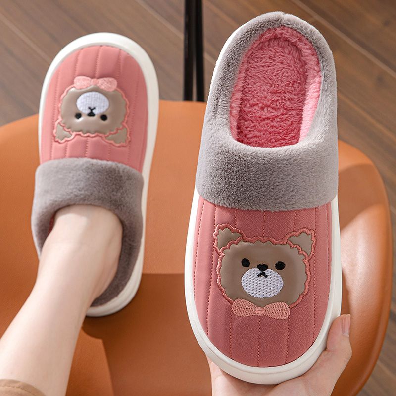 防水防滑加厚软底冬天保暖拖鞋高档男士拖鞋女款棉拖鞋爆款L1