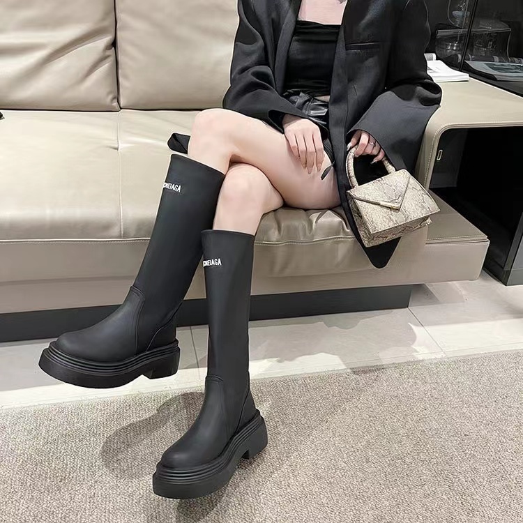 长筒靴女2024年洋气冬季显瘦不过膝美拉德风高筒骑士百搭长靴靴子