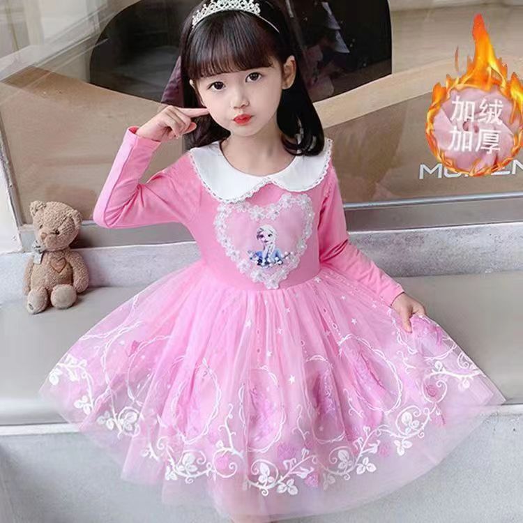 艾莎公主裙爱莎裙子冰雪奇缘生日礼物辛苦洛丽塔中小童连衣裙洋气