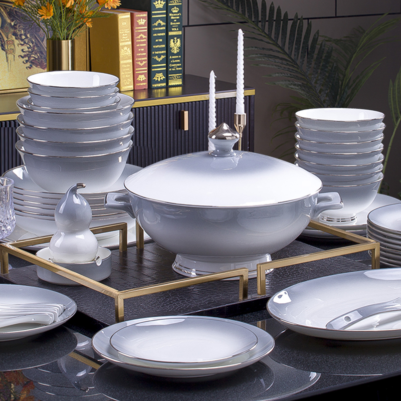 景1餐具碗碟套装家用轻奢渐变陶瓷餐具套装圣莫尼卡套装1碗碟