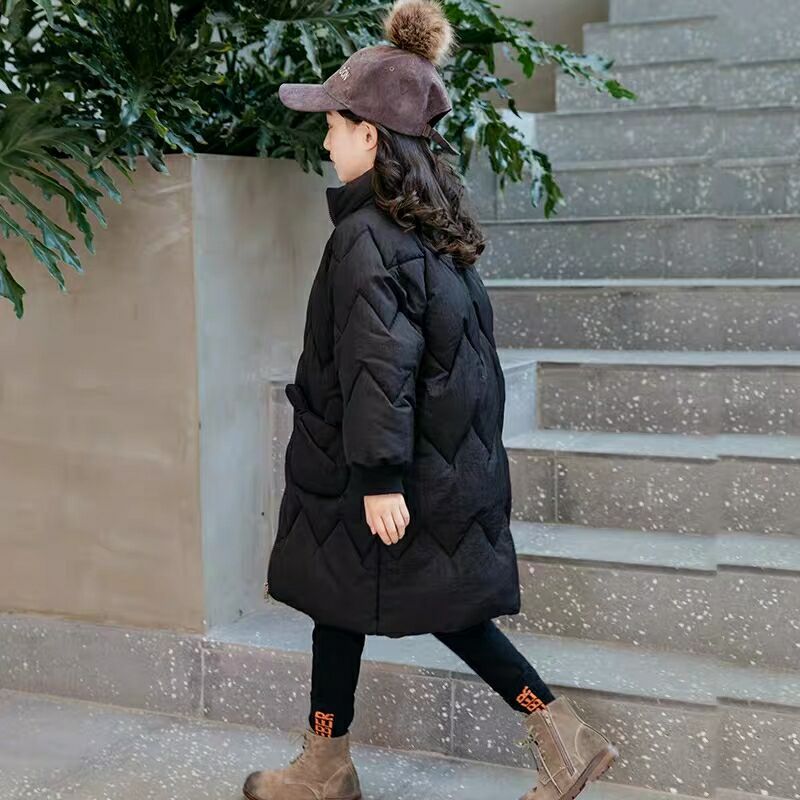 女童冬款棉衣2024新款女孩加厚中长款羽绒服服中大童洋气潮流外套