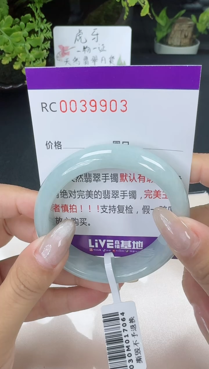 【闪购商品】翡翠手镯未镶嵌翡翠手镯圈口54.2