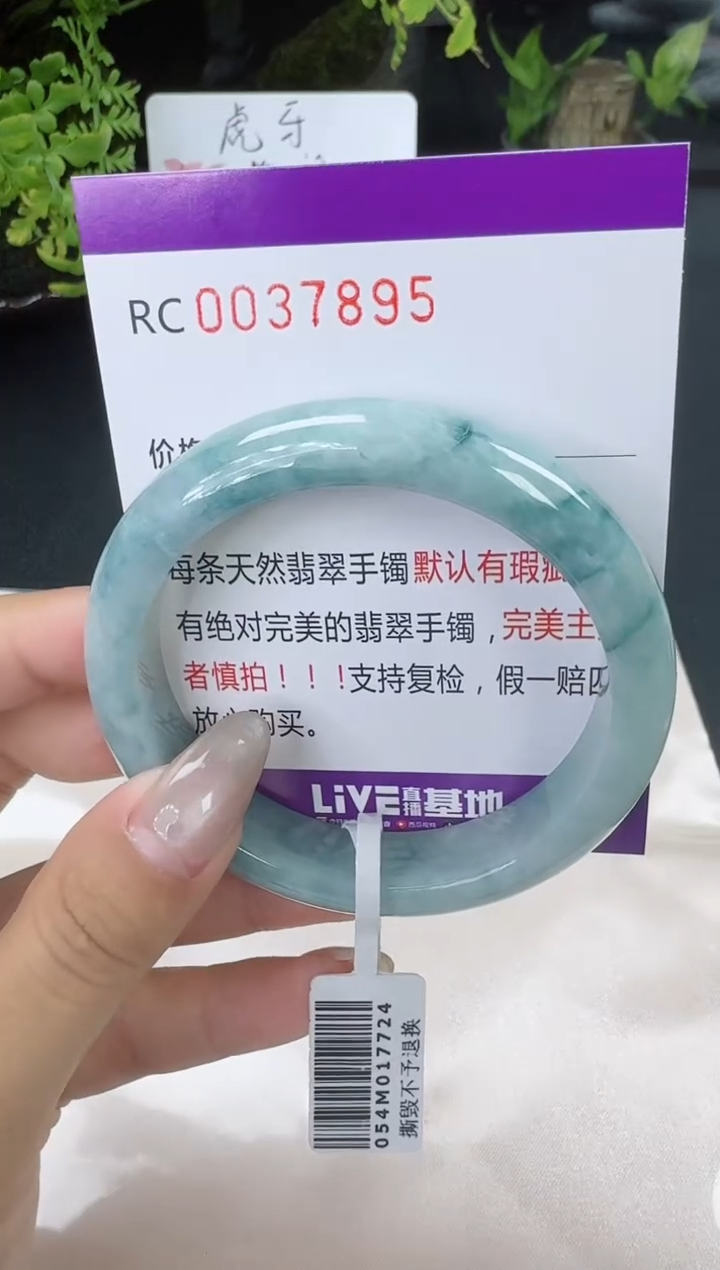【闪购商品】翡翠手镯未镶嵌翡翠手镯圈口54.1