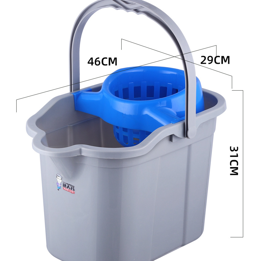 手压式拖把桶家用地拖清洗桶带滑轮塑料水桶拖把拧干桶老式拖把