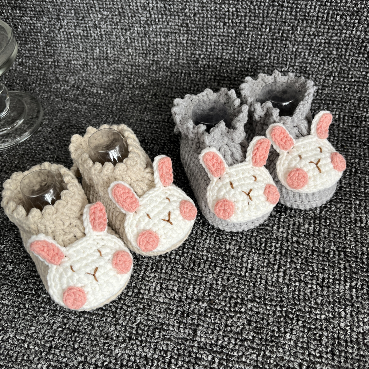 秋冬新款手工diy 编织高筒靴子兔宝宝男女婴儿步前鞋孕期打发时间