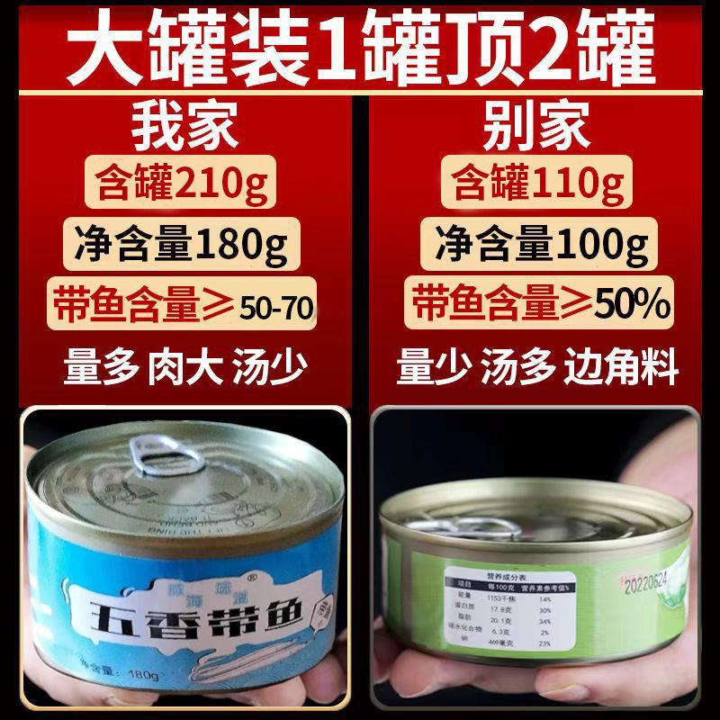 【小扬哥力荐】罐*0克带鱼大罐装五香辣熟食即食下饭鱼尾湖南特产