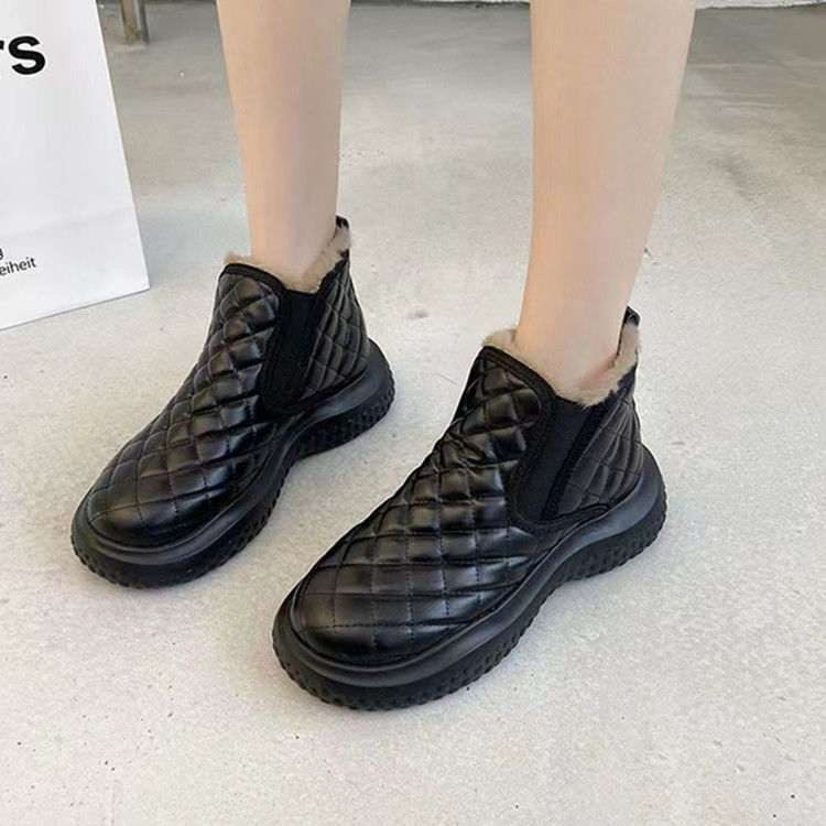 秋冬季回力休闲女鞋时尚显瘦特厚加绒鞋雪地靴女平底防寒妈妈棉鞋