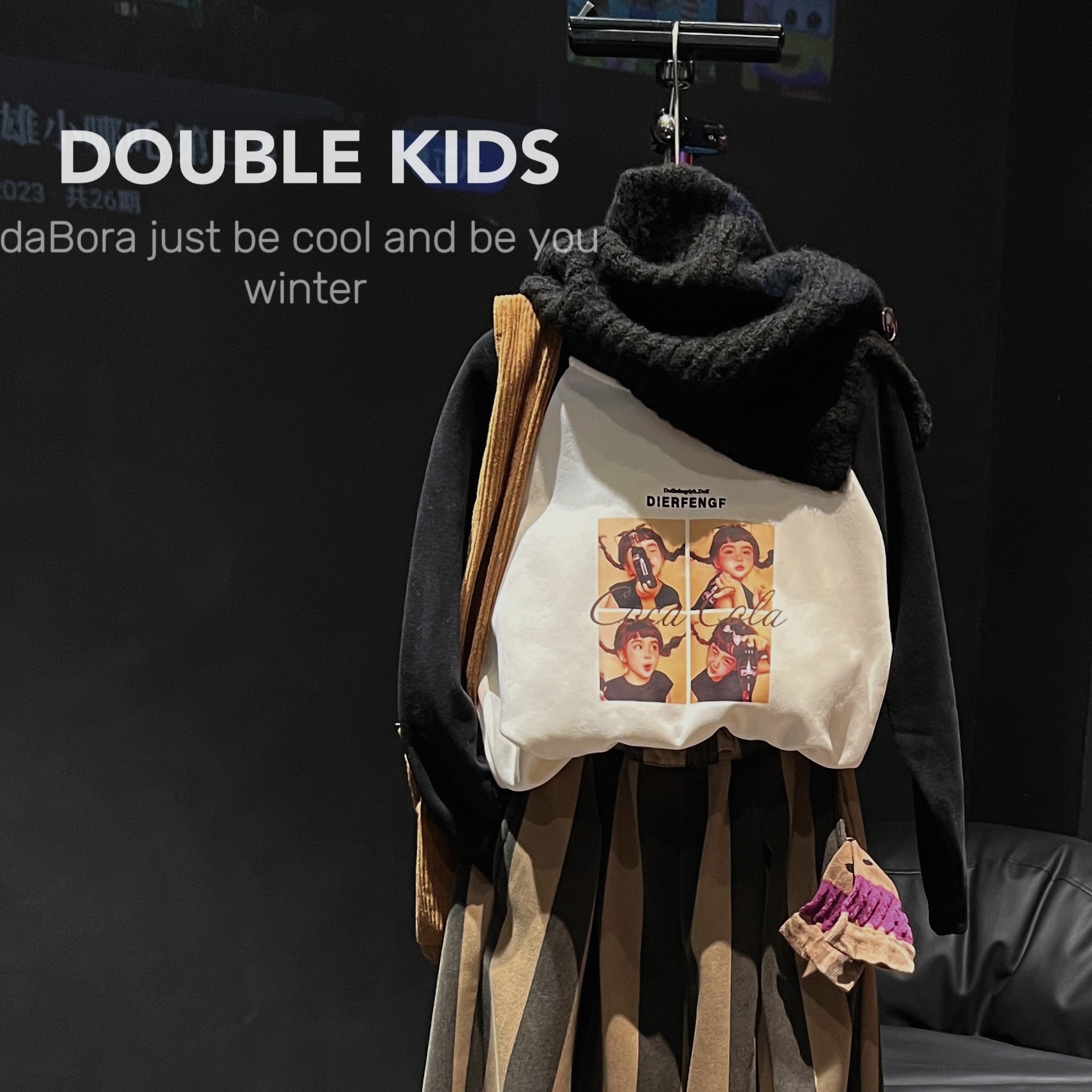 女童打底衫秋冬装韩版洋气时髦数码印花加绒加厚卫衣冬装内搭上衣