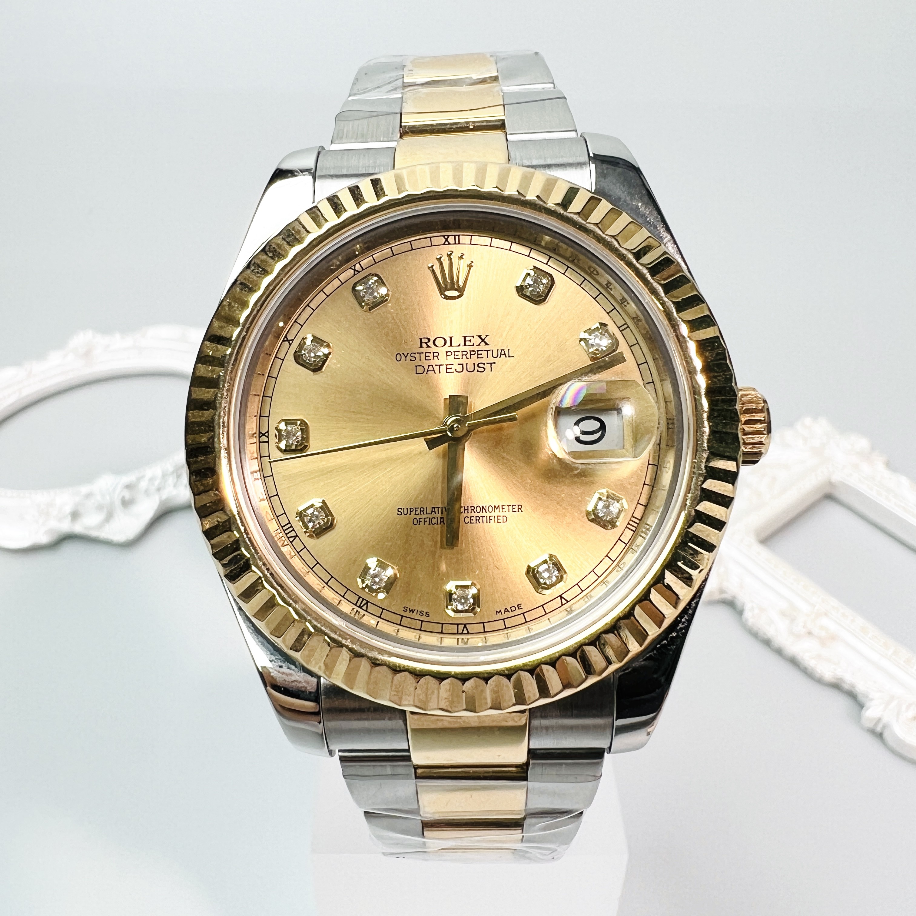 95新 Rolex/劳力士 日志116333/41mm/金盘/原钻/公价112200