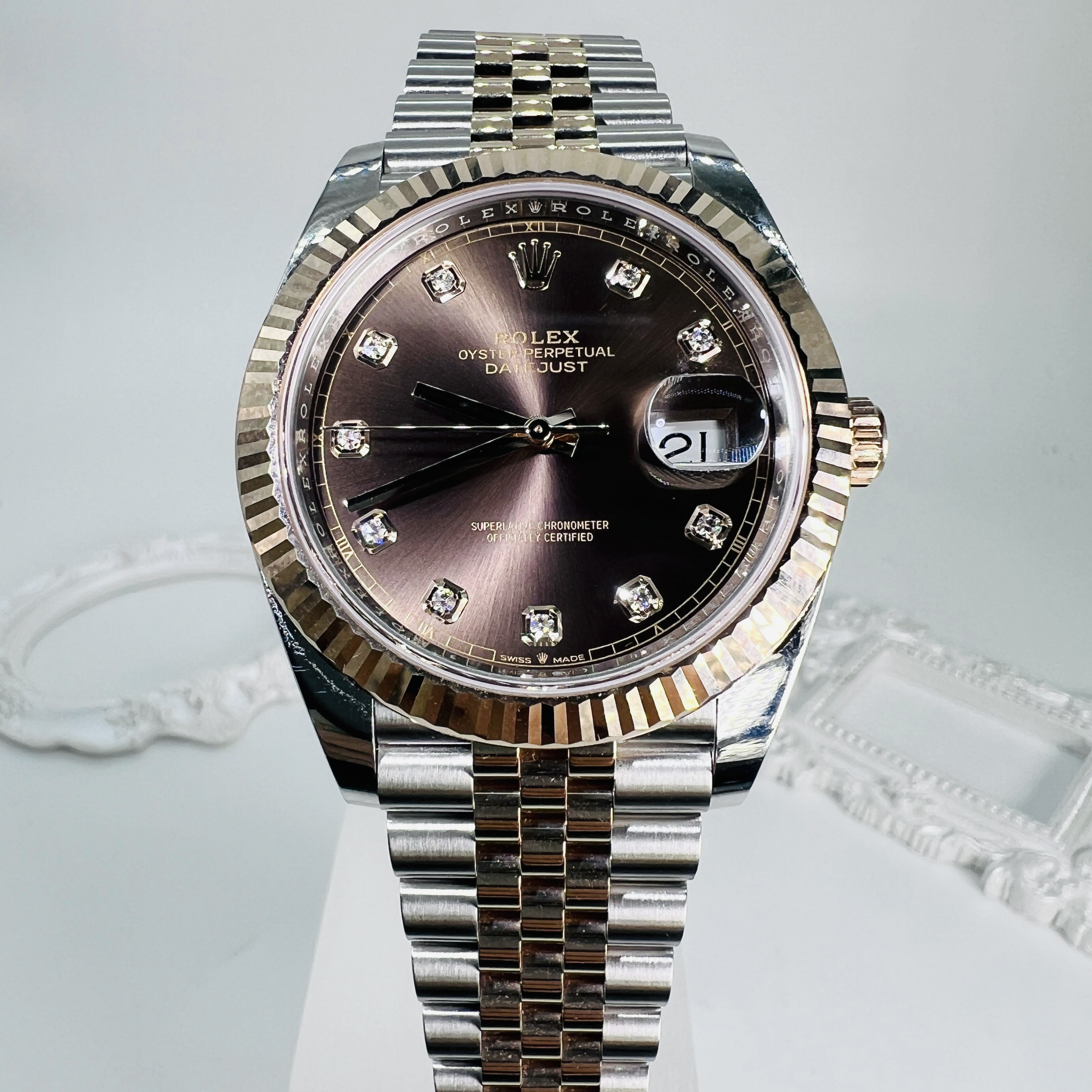 95新 Rolex/劳力士 /日志126331/41mm/咖盘/原钻/公价144500