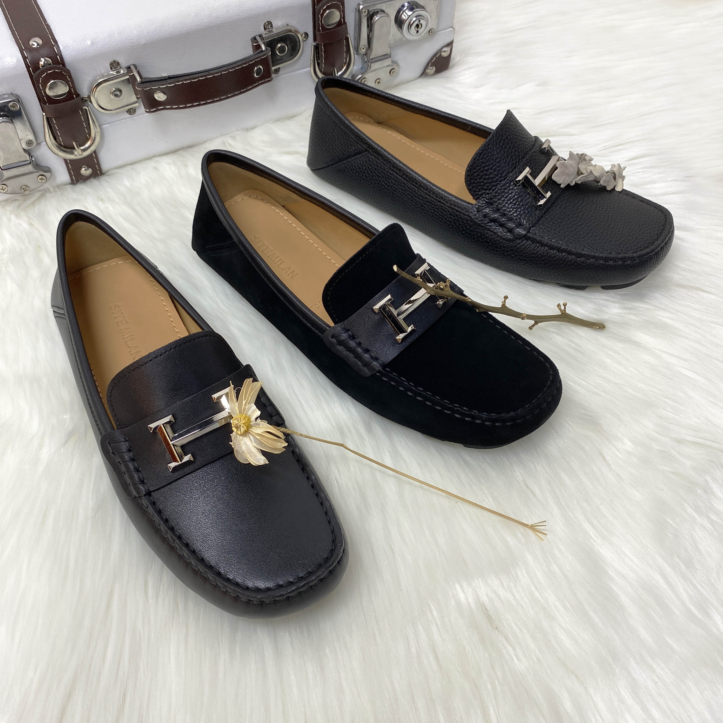 豆豆鞋男款2025新款爆款男士皮鞋休闲商务一脚蹬头层牛皮豆豆鞋33