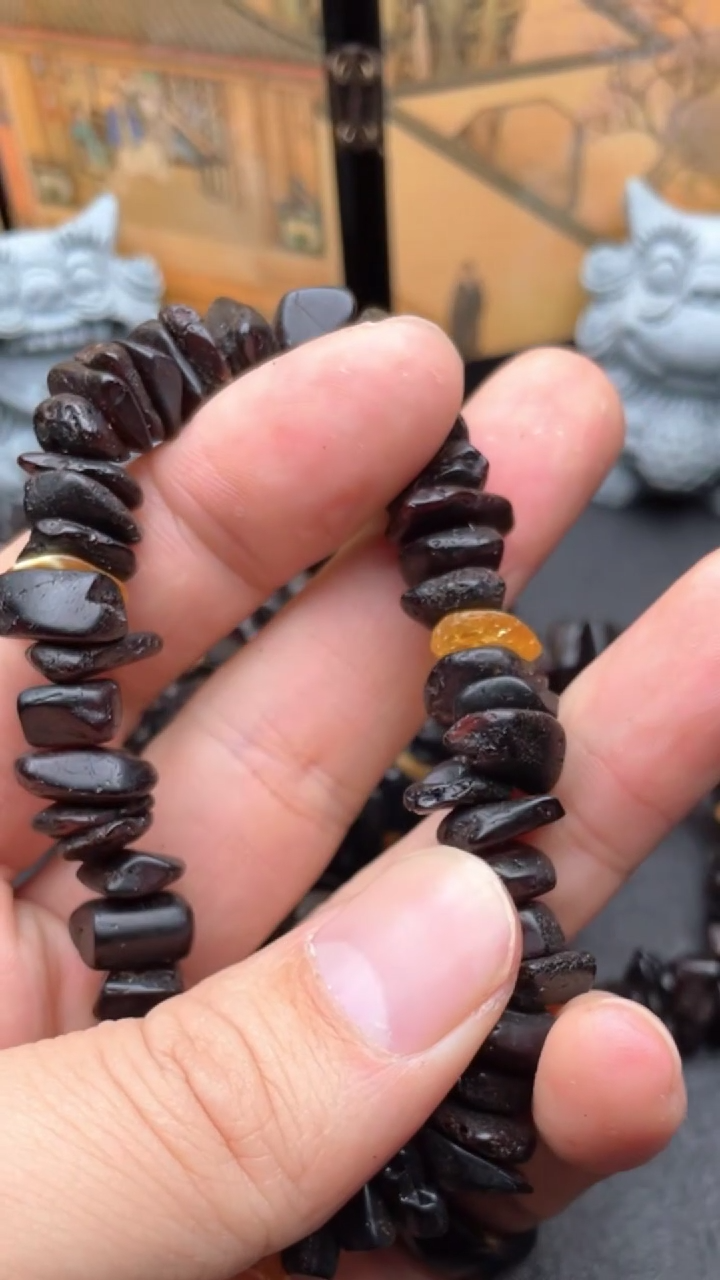 【闪购商品】琥珀手串未镶嵌随型海漂籽手串（多样性发其一）