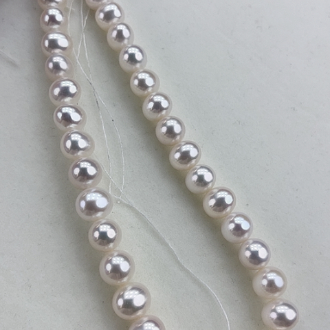 淡水珍珠颈饰银S925镶嵌卡9➕极光炫彩白透粉高品