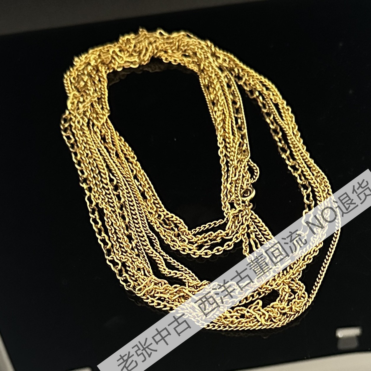 合金耳饰 【BB2901】素金多层项链  中古NO退换